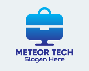 Blue Tech Briefcase Desktop logo design