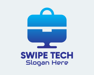 Blue Tech Briefcase Desktop logo design