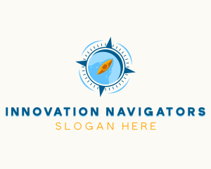 Travel Compass Navigation logo design