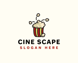 Popcorn Snack Cinema logo design