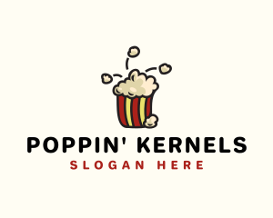 Popcorn Snack Cinema logo design