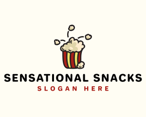 Popcorn Snack Cinema logo design