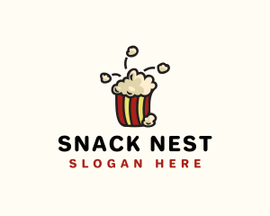 Popcorn Snack Cinema logo design