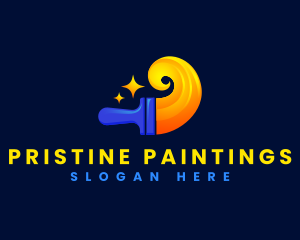 Paint Brush Renovation Paint logo design