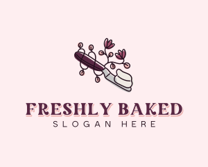 Floral Icing Spatula logo design