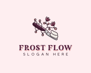 Floral Icing Spatula logo design