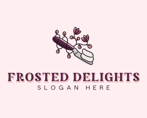 Floral Icing Spatula logo design