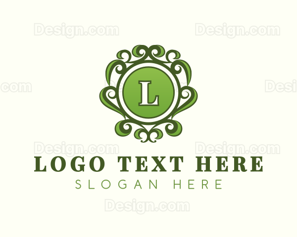 Botanical Ornamental Leaf Logo