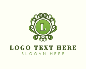 Botanical Ornamental Leaf logo