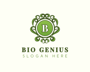 Botanical Ornamental Leaf logo design