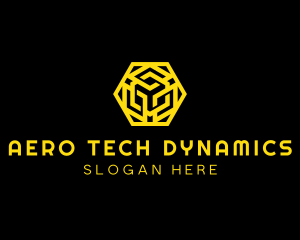 Hexagon Geometric Tech logo design