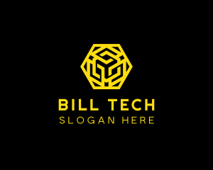 Hexagon Geometric Tech logo design