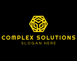 Hexagon Geometric Tech logo design