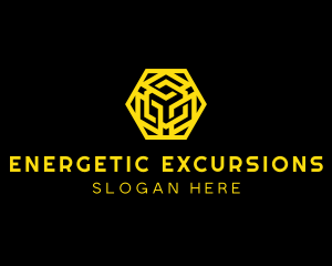 Hexagon Geometric Tech logo design