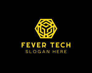 Hexagon Geometric Tech logo design