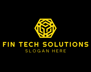 Hexagon Geometric Tech logo design