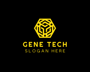 Hexagon Geometric Tech logo design