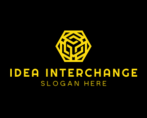 Hexagon Geometric Tech logo design