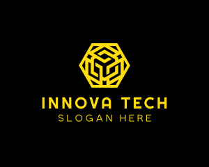 Hexagon Geometric Tech logo design