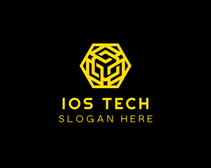 Hexagon Geometric Tech logo design