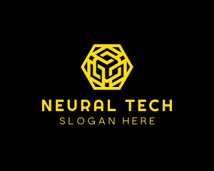 Hexagon Geometric Tech logo design