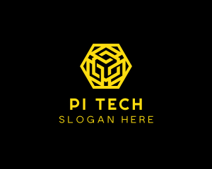 Hexagon Geometric Tech logo design