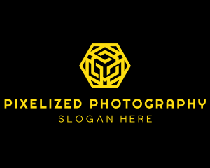 Hexagon Geometric Tech logo design