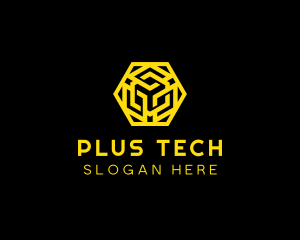 Hexagon Geometric Tech logo design