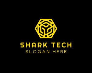 Hexagon Geometric Tech logo design