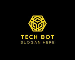 Hexagon Geometric Tech logo design