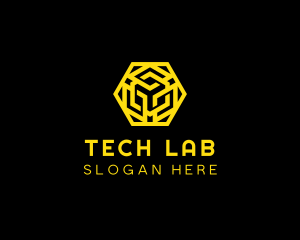 Hexagon Geometric Tech logo design