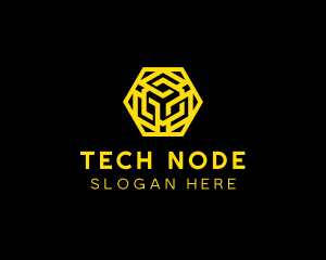 Hexagon Geometric Tech logo design