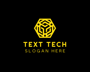 Hexagon Geometric Tech logo design