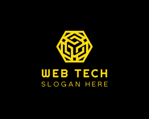 Hexagon Geometric Tech logo design