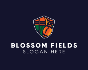 American Football Field Shield logo design