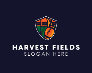 American Football Field Shield logo design