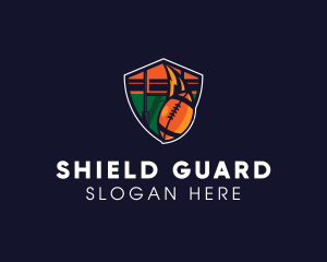 American Football Field Shield logo design