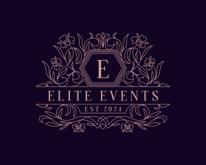 Floral Hexagon Event logo design