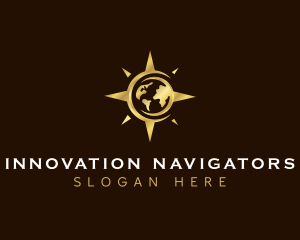 Navigation Compass Globe logo design