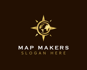 Navigation Compass Globe logo design