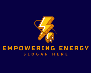 Plug Electricity Lightning logo design