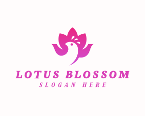 Lotus Flower Peacock logo design