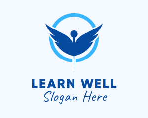 Wellness Needle Wings logo design