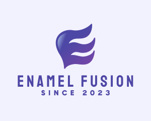 Purple Fashion Letter E  logo design