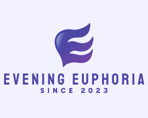 Purple Fashion Letter E  logo design