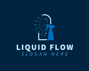 Bottle Spray Cleaner logo design