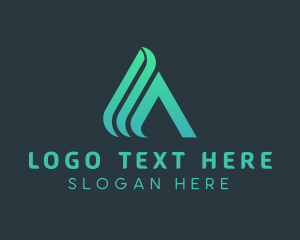 Modern Tech Wave Letter A logo