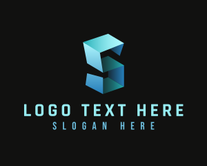 Origami Fold Startup Letter S logo