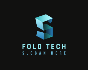 Origami Fold Startup Letter S logo