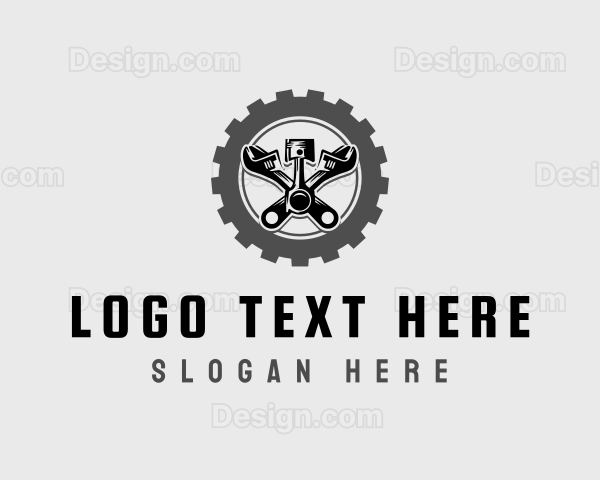 Wrench Piston Mechanic Logo